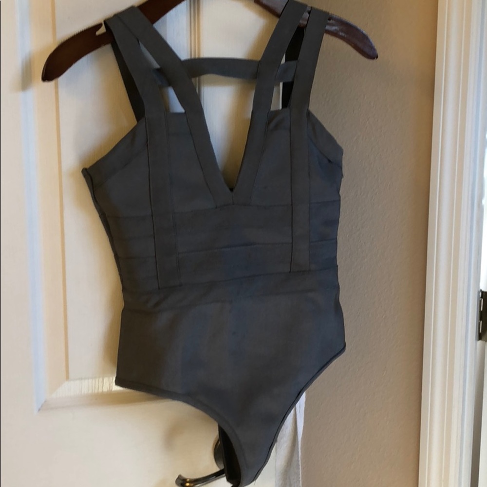 Missguided Bandage Bodysuit Gray US 4/ XS